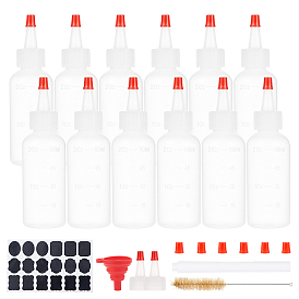 Plastic Graduated Squeeze Bottles, with Red Tip Cap, Sturdy Squirt Bottle for Ketchup, Sauces, Syrup, Dressings, Arts & Crafts
