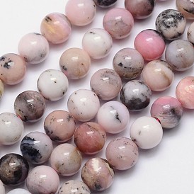 Round Natural Pink Opal Bead Strands
