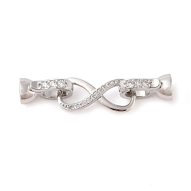 Реечное покрытие латунь микро паве прозрачный кубический цирконий складные застежки, долговечный, без свинца и без кадмия, скручивать вместе