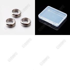 30Pcs Flat Round 201 Stainless Steel Spacer Beads