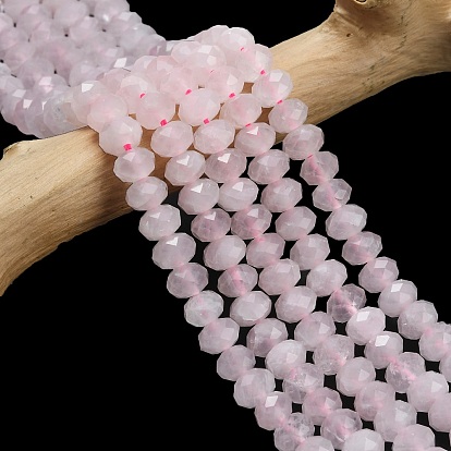 Природного розового кварца нитей бисера, граненые, рондель