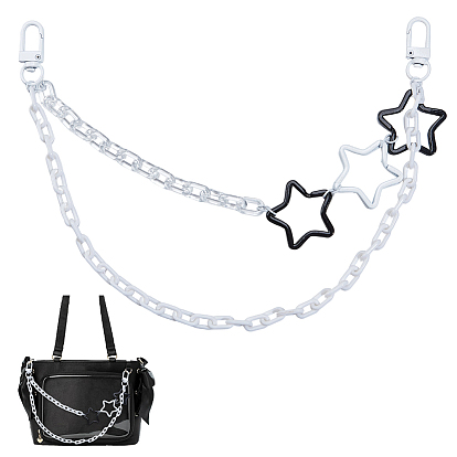 Акриловая звезда подвеска железная цепочка сумка декоративные цепи, с застежками-брелками из сплава