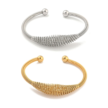 Полые 304 браслеты-манжеты из нержавеющей стали, крутящие браслеты для женщин