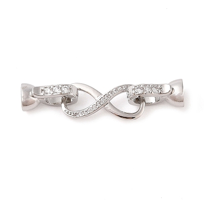 Реечное покрытие латунь микро паве прозрачный кубический цирконий складные застежки, долговечный, без свинца и без кадмия, скручивать вместе