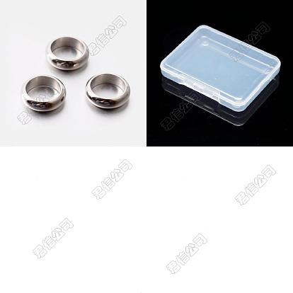 30Pcs Flat Round 201 Stainless Steel Spacer Beads