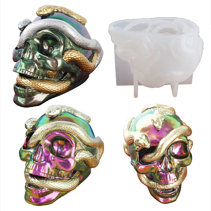 DIY Decoration Statue Silicone Molds, Portrait Sculpture Resin Casting Molds, For UV Resin, Epoxy Resin Jewelry Making, Skull