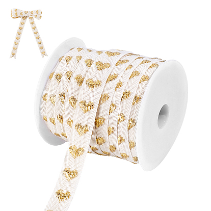 25 ярдов хлопковых лент с узором в виде сердечек, с пластиковой катушке