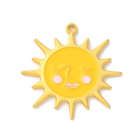 Подвески из эмали и сплава, матовый золотой цвет, очарование солнца