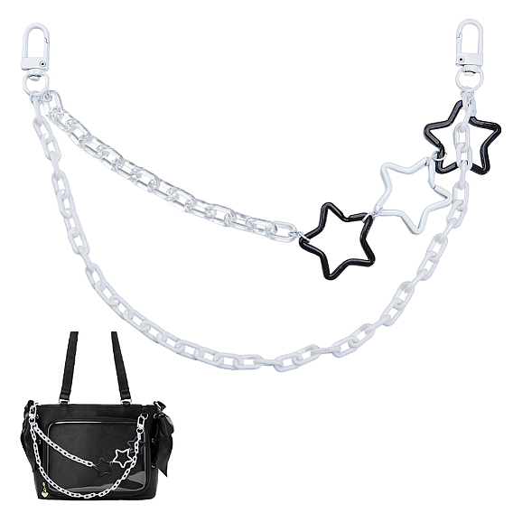 Акриловая звезда подвеска железная цепочка сумка декоративные цепи, с застежками-брелками из сплава
