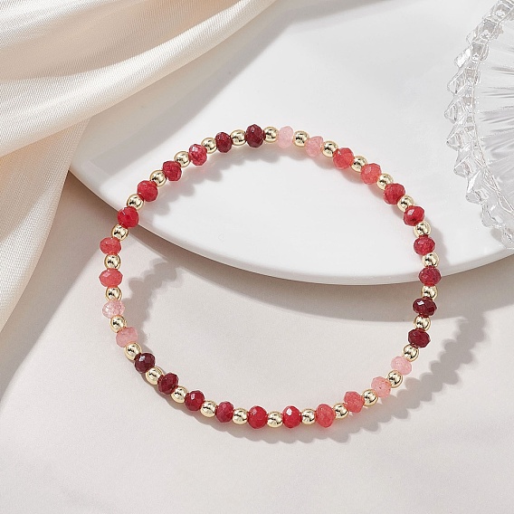 Браслеты из окрашенного натурального малайзийского нефрита и синтетического гематита для женщин, рондель и круглый