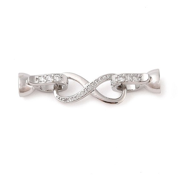 Реечное покрытие латунь микро паве прозрачный кубический цирконий складные застежки, долговечный, без свинца и без кадмия, скручивать вместе