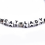 Faceted Bicone Glass Beads Stretch Bracelets, with Cube Acrylic Letter Beads, Word