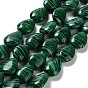 Perles synthétiques malachite brins, larme