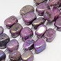 Electroplate Natural Druzy Quartz Crystal Cuboid Beads Strands, Dyed, 10~16x4~12x4~8mm, Hole: 1mm, about 20pcs/strand, 15.74 inch