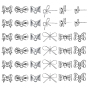 36Pcs 6 Styles Silver Alloy Stud Earring Findings, with Horizontal Loops & 925 Sterling Silver Pins