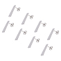 304 Stainless Steel Stud Earring Findings & Ear Nuts, Textured, Rectangle