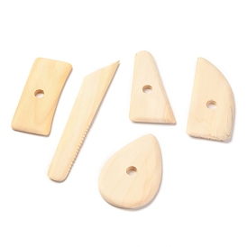 Wooden Pottery Clay Carving Curved Clapper Tool, Sculpting Tools for DIY Art Crafts