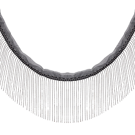 Кружевная лента из полиэстера с кисточками, бахрома с кружевной отделкой, кружевная лента макраме, с железной цепью