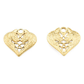 Ионное покрытие (ip) 201 подвески из нержавеющей стали, сердце с волком и тройным узлом