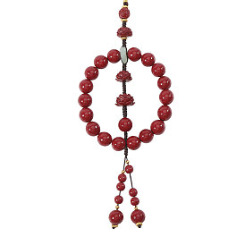 1круглые бусины из киновари для подвесок, автомобильные подвесные украшения