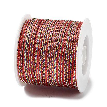 Пятицветный плетеный шнур из полиэстера для ювелирных изделий, круглые