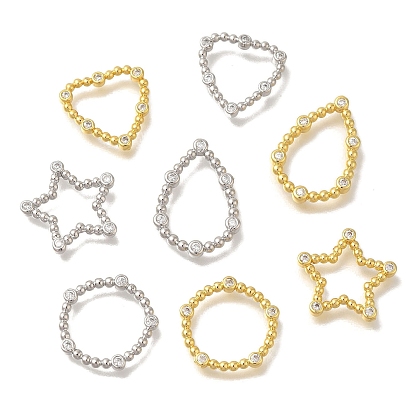 Стойка покрытие латунь прозрачный кубический цирконий соединительные кольца, без свинца и без кадмия, долговечный