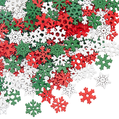 2 пакетики с рождественскими деревянными кабошонами, снежинка