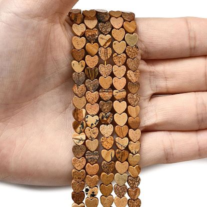 Естественного изображения яшмы бисер нитей, сердце