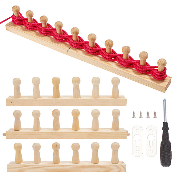 Wooden Knitting Loom Frame, with Iron Findings