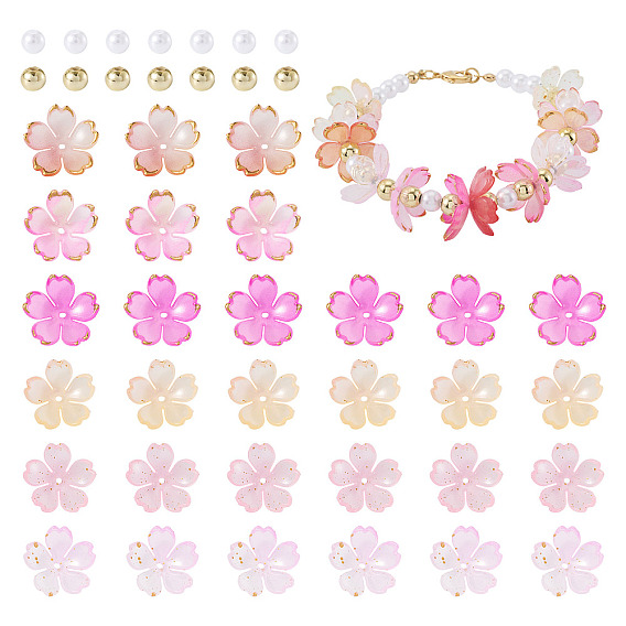 160Pcs 8 Styles Acrylic Bead Caps, ABS Plastic Beads, Mixed Shape