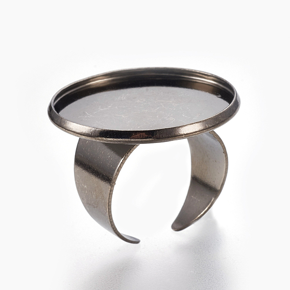 Brass Cuff Rings, Open Rings Components, Flat Round