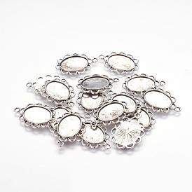 Цинк настройками подвески сплава кабошон, овальные, 29x20x2 мм, отверстие : 2 мм, лоток : 13x18 мм