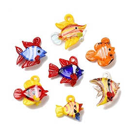 Handmade Lampwork Pendants, Fish