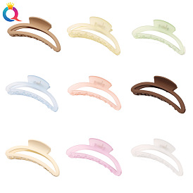 Versatile 11cm Moon-shaped Hair Clip for Women - Misty Matte Finish, Shark Teeth Grip, Ideal for Face Washing and Styling