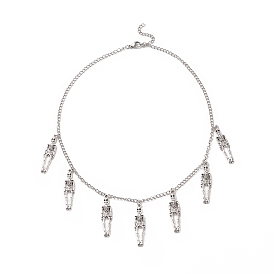 Ожерелье с подвеской в виде скелета из сплава в тибетском стиле, 304 женские украшения из нержавеющей стали