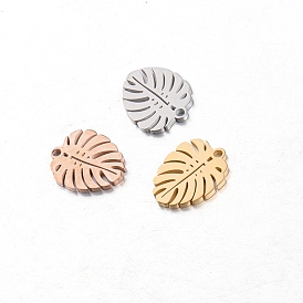 304 Stainless Steel Pendants, Monstera Leaf Charm