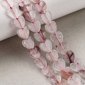 Натуральный гематоидный кварц / нитки из железистого кварца, сердце