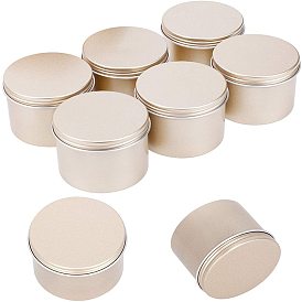 Round Aluminium Tin Cans, Aluminium Jar, Storage Containers for Cosmetic, Candles, Candies, with Screw Top Lid