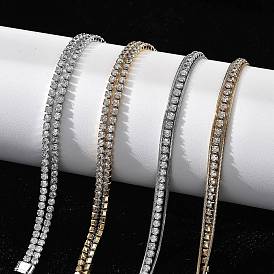 Многорядные браслеты из нержавеющей стали для женщин, с кубического циркония