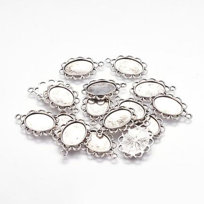 Цинк настройками подвески сплава кабошон, овальные, 29x20x2 мм, отверстие : 2 мм, лоток : 13x18 мм