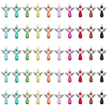 Подвески из АБС-пластика с искусственным жемчугом, Сплав с поиска, форма ангела