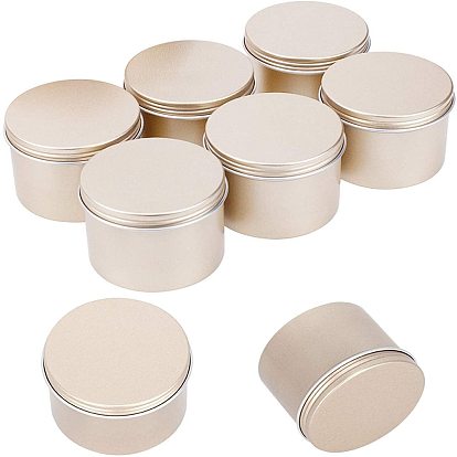Round Aluminium Tin Cans, Aluminium Jar, Storage Containers for Cosmetic, Candles, Candies, with Screw Top Lid