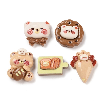 Bear Food Opaque Resin Decoden Cabochons, Imitation Food, for Jewelry Making