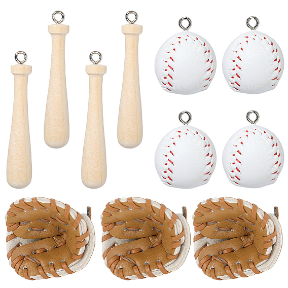 15шт. 3 стили: подвески из искусственной кожи и дерева, разнообразные