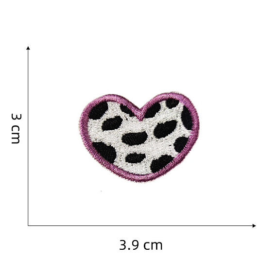 Ткань для компьютерной вышивки самоклеящаяся/пришиваемая нашивка, аксессуары для костюма, сердце