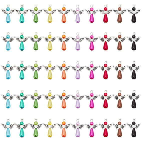 Подвески из АБС-пластика с искусственным жемчугом, Сплав с поиска, форма ангела