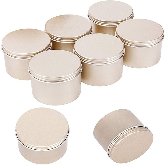 Round Aluminium Tin Cans, Aluminium Jar, Storage Containers for Cosmetic, Candles, Candies, with Screw Top Lid