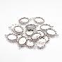 Цинк настройками подвески сплава кабошон, овальные, 29x20x2 мм, отверстие : 2 мм, лоток : 13x18 мм