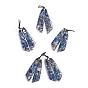Gemstone Pendants, with Gold Line/Silver Line/Brass Line, Dyed, Wing
