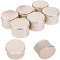 Round Aluminium Tin Cans, Aluminium Jar, Storage Containers for Cosmetic, Candles, Candies, with Screw Top Lid